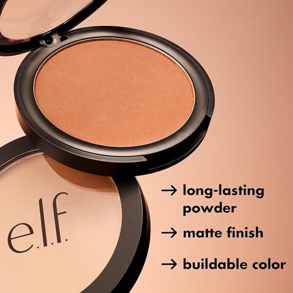 e.l.f. Primer-Infused Bronzer, Long-Lasting, Lightweight & Buildable Powder Bronzer, Delivers A Matte Finish, Vegan & Cruelty-Free, Catching Rays - Image 4