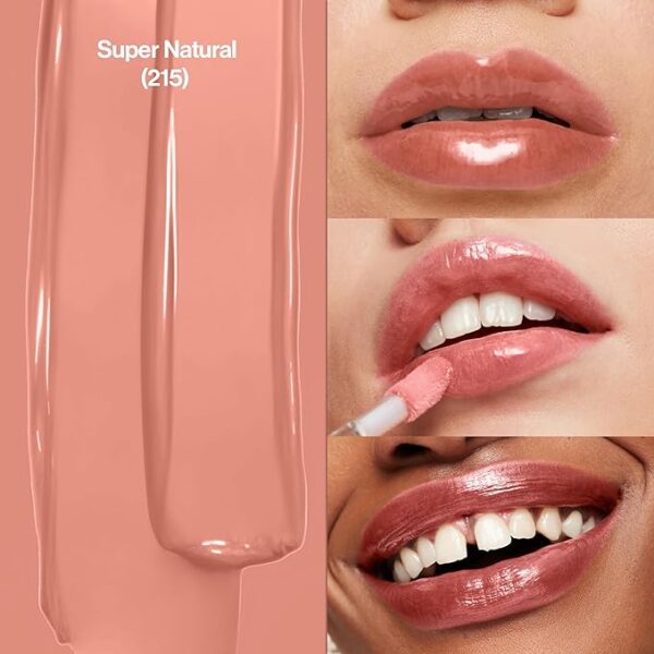 Revlon Lip Gloss, Super Lustrous The Gloss, Non-Sticky, High Shine Finish, 215 Super Natural - Image 2