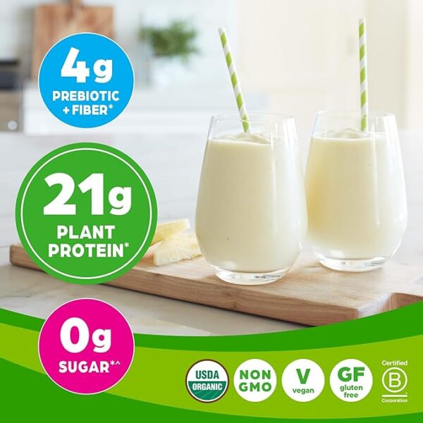 Orgain Organic Unflavored Vegan Protein Powder, Natural Unsweetened - 21g of Plant Based Protein, Non Dairy, Gluten Free, No Sugar Added, Soy Free, Non-GMO, 1.59 lb - Image 3