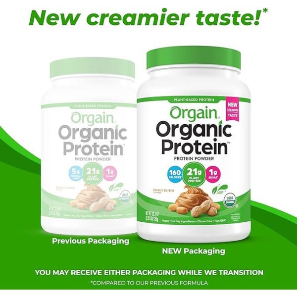 Orgain Organic Vegan Protein Powder, Chocolate Peanut Butter - 21g Plant Protein, 6g Prebiotic Fiber, Low Net Carb, No Lactose Ingredients, No Added Sugar, Non-GMO, For Shakes & Smoothies, 2.03 lb - Image 3