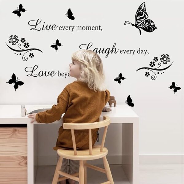 Wall Decal Quote Live Every Moment Laugh Every Day Love Beyond Words Wall Sticker Motivational Wall Decals Family Inspirational Wall Stickers for Bedroom Living Room Window Decor Home Decor. - Image 4