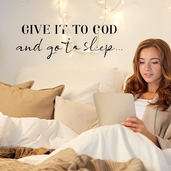 SUPERDANT Wall Decals Give It to God Quotes Wall Stickers Vinyl Art Decor Stickers DIY Saying Vinyl Art Decal Sticker Home Decoration for Living Room Bedroom Kitchen School Dormitory Wallpaper Decor - Image 3