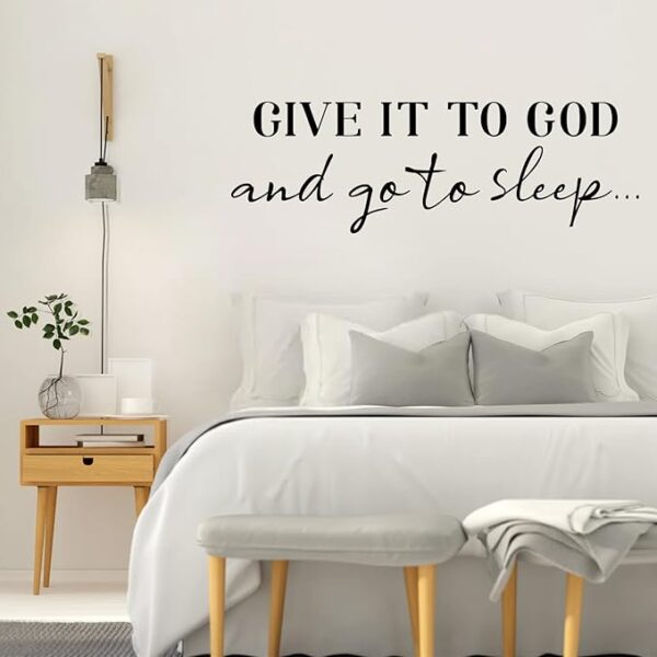 SUPERDANT Wall Decals Give It to God Quotes Wall Stickers Vinyl Art Decor Stickers DIY Saying Vinyl Art Decal Sticker Home Decoration for Living Room Bedroom Kitchen School Dormitory Wallpaper Decor - Image 4
