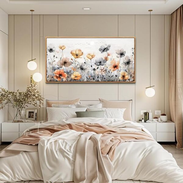 ZUITINGHUA Wood Framed Canvas Wall Art For Living Room Wall Decor For Bedroom Office Wall Decorations Flowers Landscape Paintings Farmhouse Pictures Artwork Room Aesthetic Home Decor 20x40 In - Image 3