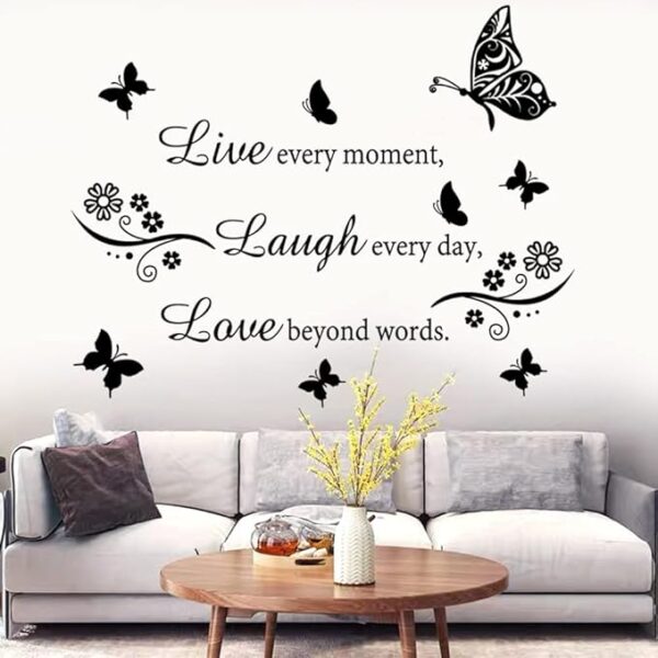 Wall Decal Quote Live Every Moment Laugh Every Day Love Beyond Words Wall Sticker Motivational Wall Decals Family Inspirational Wall Stickers for Bedroom Living Room Window Decor Home Decor. - Image 2