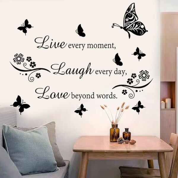 Wall Decal Quote Live Every Moment Laugh Every Day Love Beyond Words Wall Sticker Motivational Wall Decals Family Inspirational Wall Stickers for Bedroom Living Room Window Decor Home Decor. - Image 5