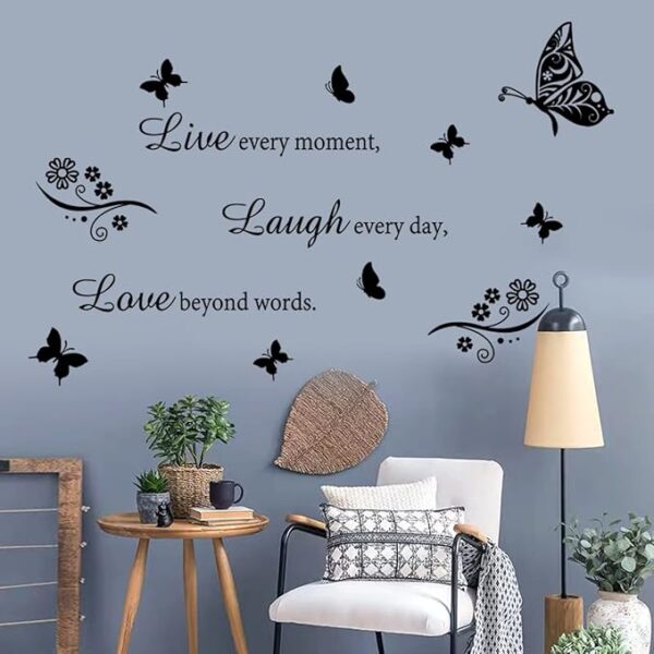 Wall Decal Quote Live Every Moment Laugh Every Day Love Beyond Words Wall Sticker Motivational Wall Decals Family Inspirational Wall Stickers for Bedroom Living Room Window Decor Home Decor. - Image 6