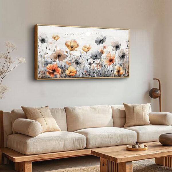 ZUITINGHUA Wood Framed Canvas Wall Art For Living Room Wall Decor For Bedroom Office Wall Decorations Flowers Landscape Paintings Farmhouse Pictures Artwork Room Aesthetic Home Decor 20x40 In - Image 4