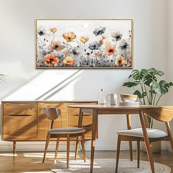 ZUITINGHUA Wood Framed Canvas Wall Art For Living Room Wall Decor For Bedroom Office Wall Decorations Flowers Landscape Paintings Farmhouse Pictures Artwork Room Aesthetic Home Decor 20x40 In - Image 5