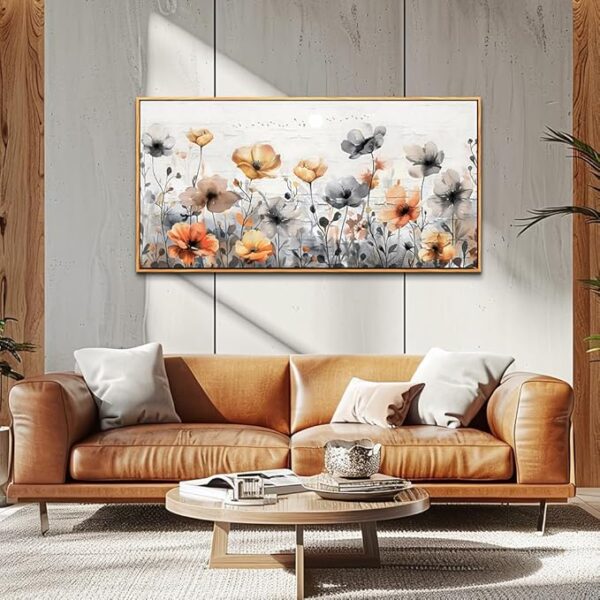 ZUITINGHUA Wood Framed Canvas Wall Art For Living Room Wall Decor For Bedroom Office Wall Decorations Flowers Landscape Paintings Farmhouse Pictures Artwork Room Aesthetic Home Decor 20x40 In - Image 2