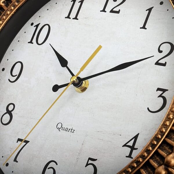 Bekith Wall Clock 12 Inch Silent Non-Ticking Retro Wall Clocks Battery Operated, Round Vintage Decorative Clock for Kitchen, Home, Office, Bedroom, Living Room, Bathroom, School - Image 3