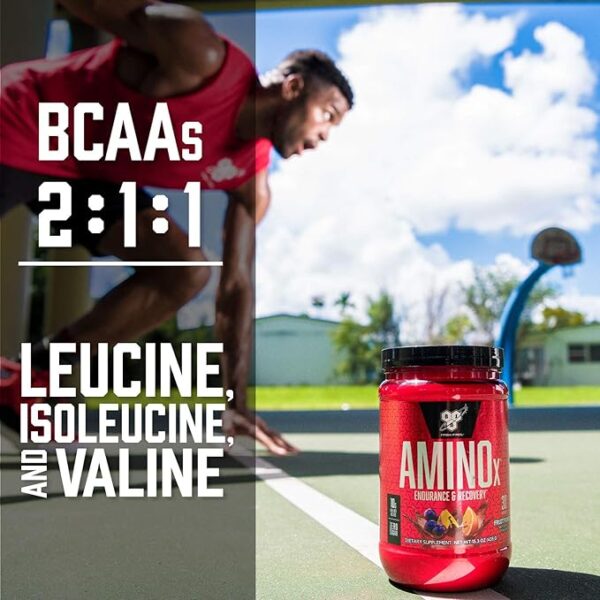 BSN Amino X Muscle Recovery & Endurance Powder with BCAAs, 10 Grams of Amino Acids, Keto Friendly, Caffeine Free, Flavor: Grape, 30 servings - Image 5