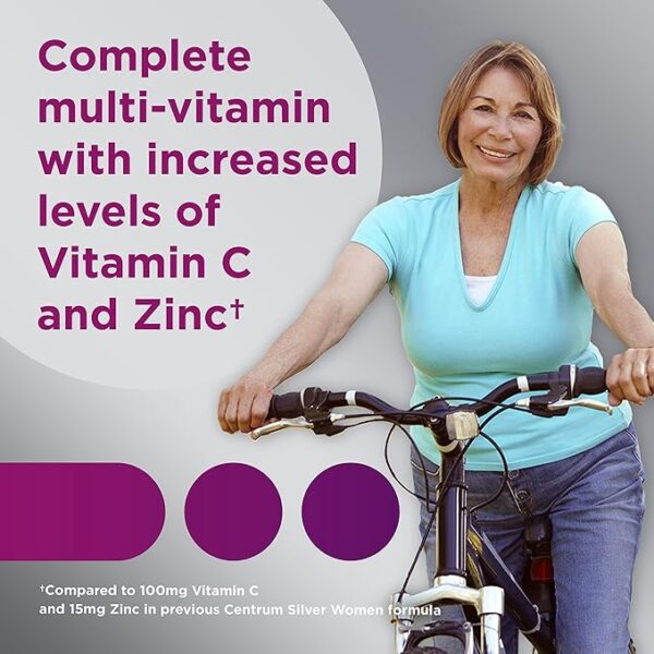 Centrum Silver Women's Multivitamin for Women 50 Plus, Multivitamin/Multimineral Supplement with Vitamin D3, B Vitamins, Non-GMO Ingredients, Supports Memory and Cognition in Older Adults - 200 Ct - Image 4