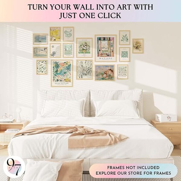 97 Decor LARGE 11x14 Sage Green Wall Art Prints - Sage Green Posters For Room Aesthetic Pictures, Cozy Boho Paintings Matisse Wall Art, Eclectic Gallery Wall Decor For Bedroom Dorm Decorations (Unframed) - Image 3