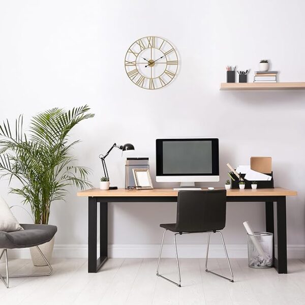 Sorbus Large Wall Clock for Living Room Decor - Big Wall Clock Decorative - Battery Operated - Roman Numeral Analog Large Clock for Bedroom, Room, Home, Kitchen, Office, Wall Decor (Gold) - Image 4