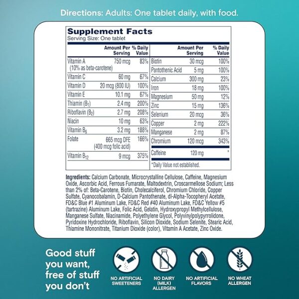 One A Day Women's Active Metabolism Daily Essential, Multivitamin for Women, Metabolism Support, Vitamins for Women with All 8 B-Vitamins, Vitamin D, Magnesium & More,120 Count - Image 6