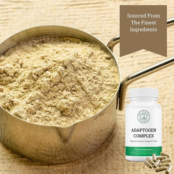 Adaptogen Complex Calmness, Energy and Vitality Booster - Ashwagandha, Schisandra, Astragalus, Ginseng, Rhodiola, and More - Promotes Balance, Focus, and Overall Well-Being - 60 Ct - Image 6