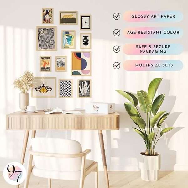 97 Decor Vintage Eclectic Wall Art Collage - Abstract Modern Art Prints For Wall Decor, Cool Funky Pictures Maximalist Paintings Retro Bauhaus Posters Set For Dorm Bedroom Home Decorations (Unframed) - Image 5