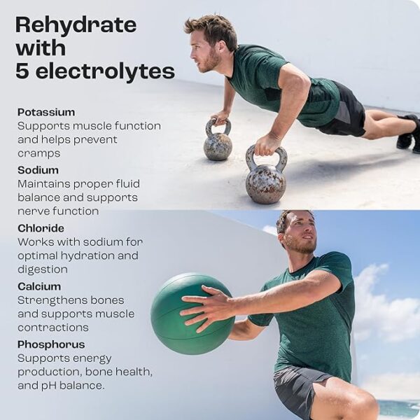 KEY NUTRIENTS Pre Workout Powder with 5 Electrolytes - Blue Raspberry No Sugar - 150mg Caffeine, L-Citrulline, Beta Alanine, L-Tyrosine - Natural Preworkout for Men & Women (30 Servings) - Image 4