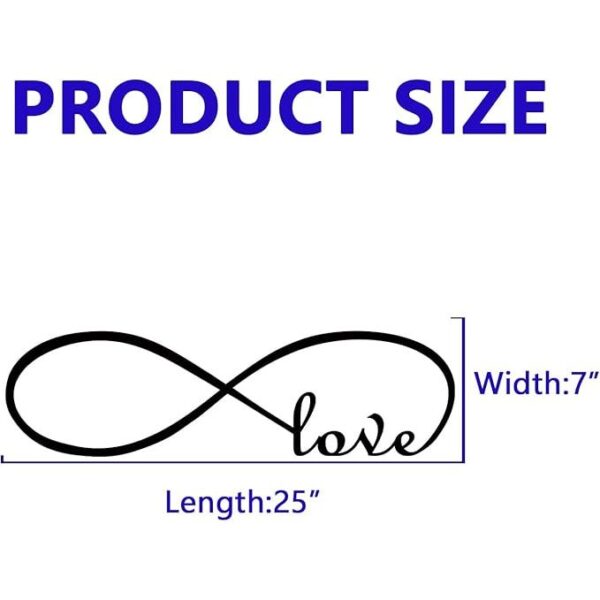 Love Quotes Wall Stickers for Bedroom: Inspirational Positive Vinyl Art Wall Decals for Home Living Room Bathroom - Love Infinity 25" X 7" - Image 3
