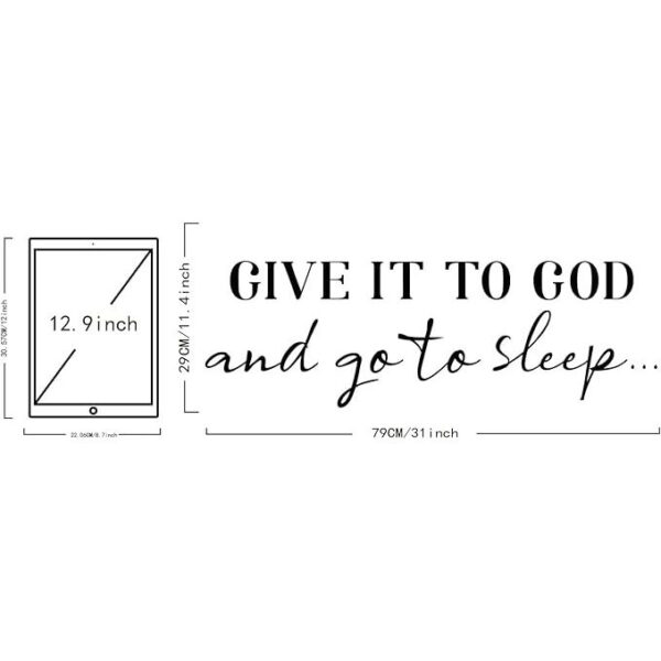 SUPERDANT Wall Decals Give It to God Quotes Wall Stickers Vinyl Art Decor Stickers DIY Saying Vinyl Art Decal Sticker Home Decoration for Living Room Bedroom Kitchen School Dormitory Wallpaper Decor - Image 5