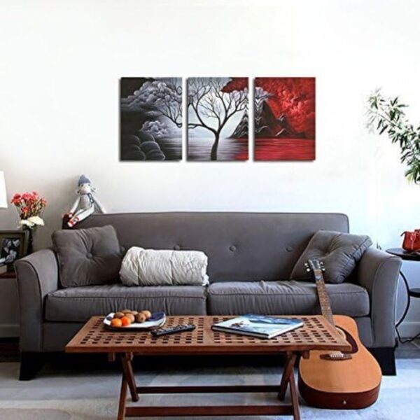 Wieco Art The Cloud Tree 3 Panels Modern Canvas Wall Art Prints Artwork Abstract Seascape Paintings Reproduction Sea Beach Pictures on Canvas for Home Decorations Wall Decor - Image 3