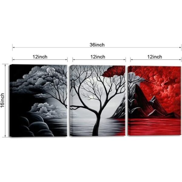 Wieco Art The Cloud Tree 3 Panels Modern Canvas Wall Art Prints Artwork Abstract Seascape Paintings Reproduction Sea Beach Pictures on Canvas for Home Decorations Wall Decor - Image 2