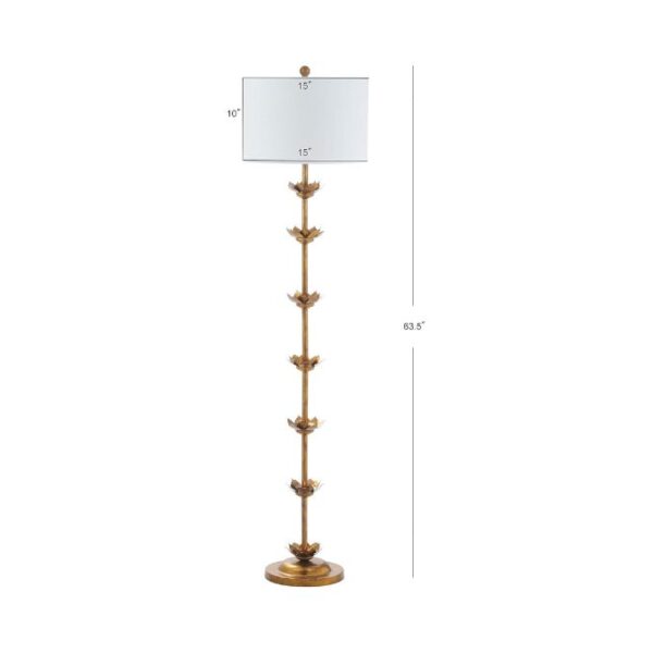 Safavieh FLL4003A Lighting Collection Landen Leaf 63.5" Antique Gold Floor Lamp, Metal - Image 5