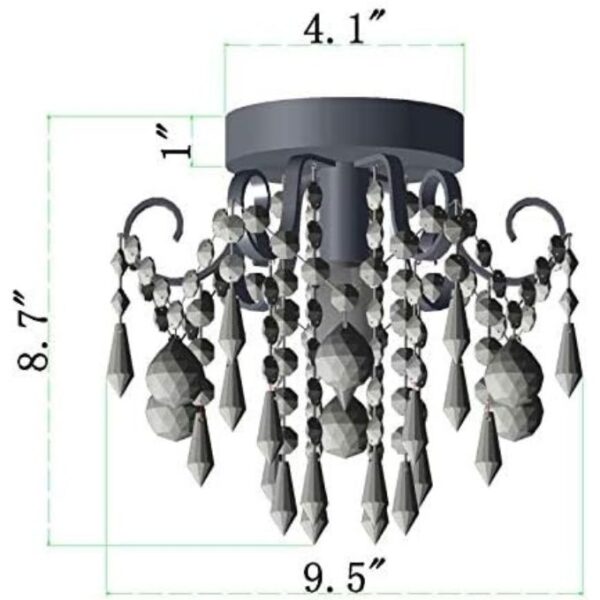 Q&S Mini Chandelier Crystal Ceiling Light,Small Flush Mount Gold Light Fixture for Entryway Bedroom Barthroom Hallway Closet E26 - Image 2